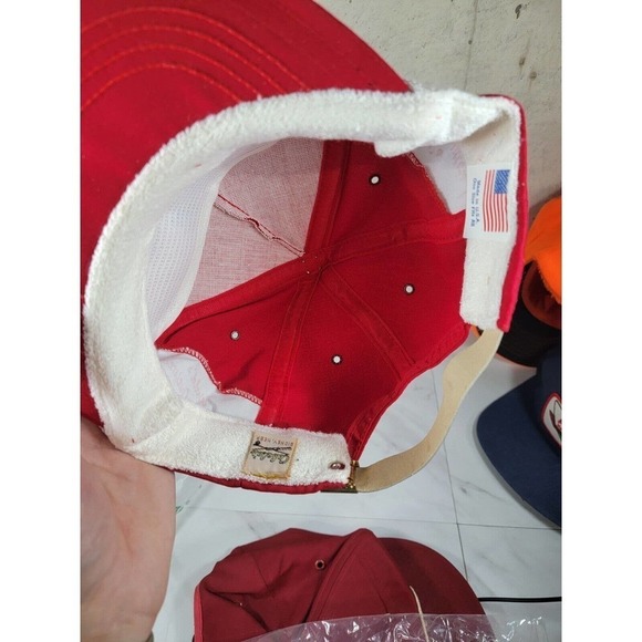 Vintage‎ CABELA’S Cap Hat Embroidered Salmon Trucker Fishing Fish Red - Picture 3 of 9